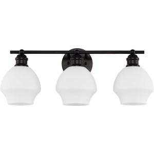 SAFAVIEH Lighting Collection Mylsa Gold/Clear 3-light Wall Sconce Light Fixture Ideal for Bathroom, Entryway, Vanity, Foyer, Hallway, Living Room (LED Bulbs Included)(Black / White)