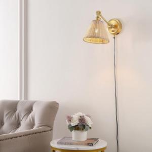 SAFAVIEH Lighting Collection Oswynn Boho Coastal Natural Rattan/Brass USB Port Wall Sconce Set of 2(Natural/Brass)