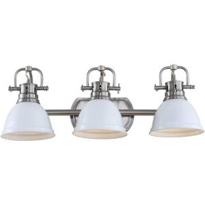 SAFAVIEH SCN4054B Roland Brush Nickel and White 3-Light Bathroom (LED Bulbs Included) Sconce, Nickle(Nickle)
