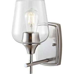 SAFAVIEH SCN4055A Lighting Valda Nickel and Brass 11-inch (LED Bulb Included) Wall Sconce