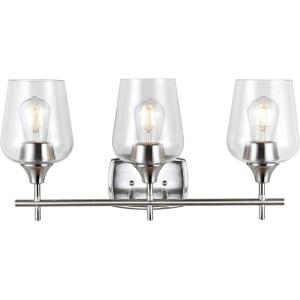 SAFAVIEH SCN4057A Eagan 3-Light Nickel and Brass 11-inch (LED Bulbs Included) Wall Sconce