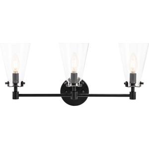 Safavieh Lighting Collection Lonsen Matte Black 3-Light Vanity Sconce (LED Bulb Included)(Black)