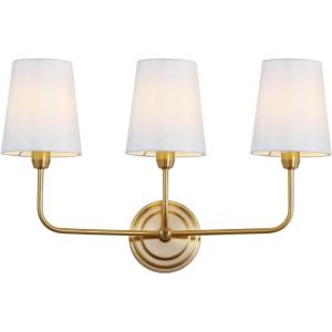 Safavieh Lighting Sawyer Brass Gold 3-Light Wall Sconce (LED Bulbs Included)