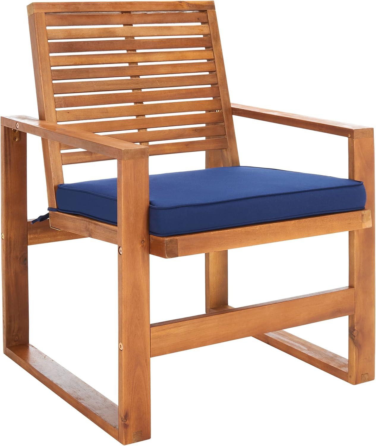 image:imageSAFAVIEH Home Collection Hailey Outdoor Living Acacia Patio SetNatural Navy