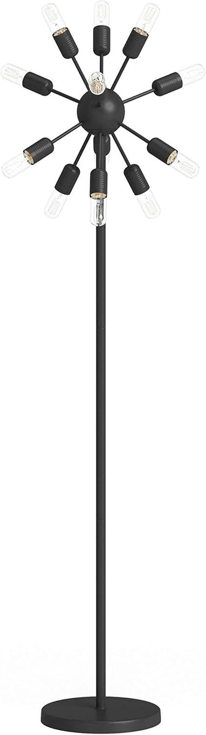 image:imageSAFAVIEH Lighting Collection Urban Retro MidCentury Modern Industrial Sputnik Black 68inch 12light Living Room Bedroom Home Office Standing Floor Lamp LED Edison Bulbs Included