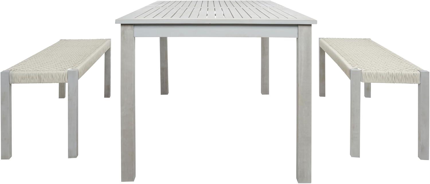 image:imageSAFAVIEH Outdoor Collection Aquina Natural Acacia WoodLight Brown 3Piece Dining SetGreyGrey