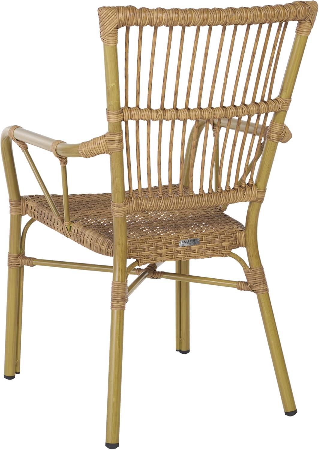 image:imageSAFAVIEH Outdoor Collection Bora Tropical Brown Patio Arm Chair Set of 2 Fully Assembled