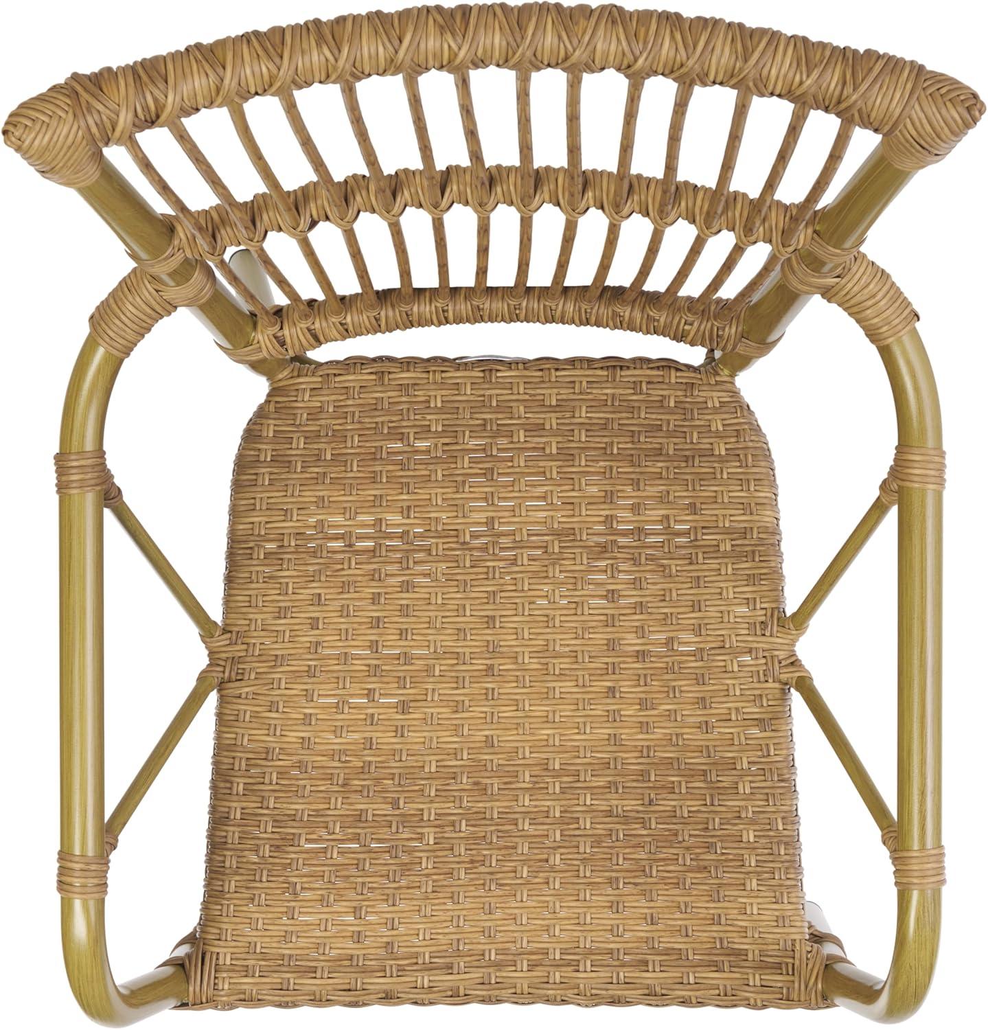 image:imageSAFAVIEH Outdoor Collection Bora Tropical Brown Patio Arm Chair Set of 2 Fully Assembled