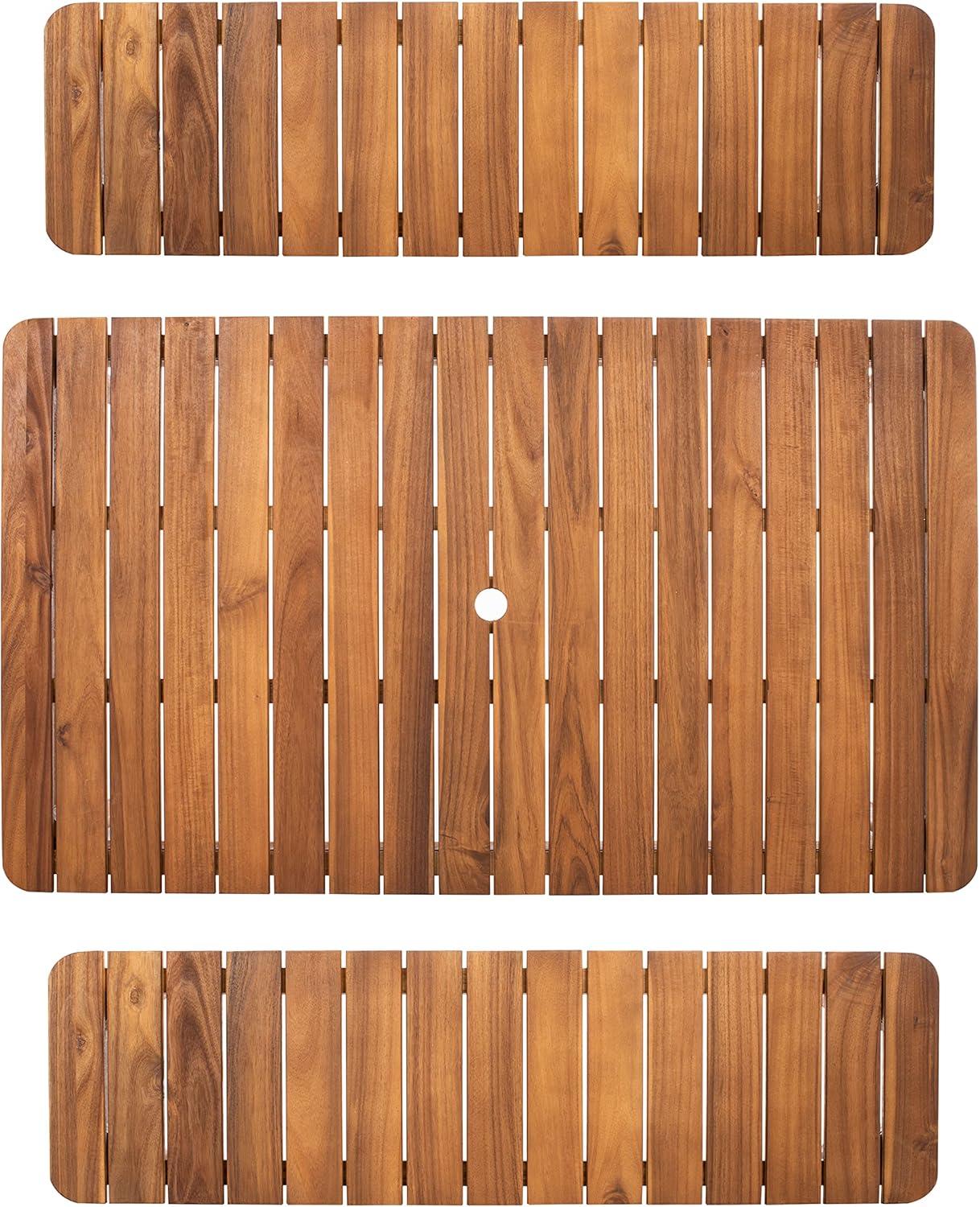 image:imageSAFAVIEH Outdoor Collection Europa Natural Acacia Wood 3Piece Patio Dining SetNatural