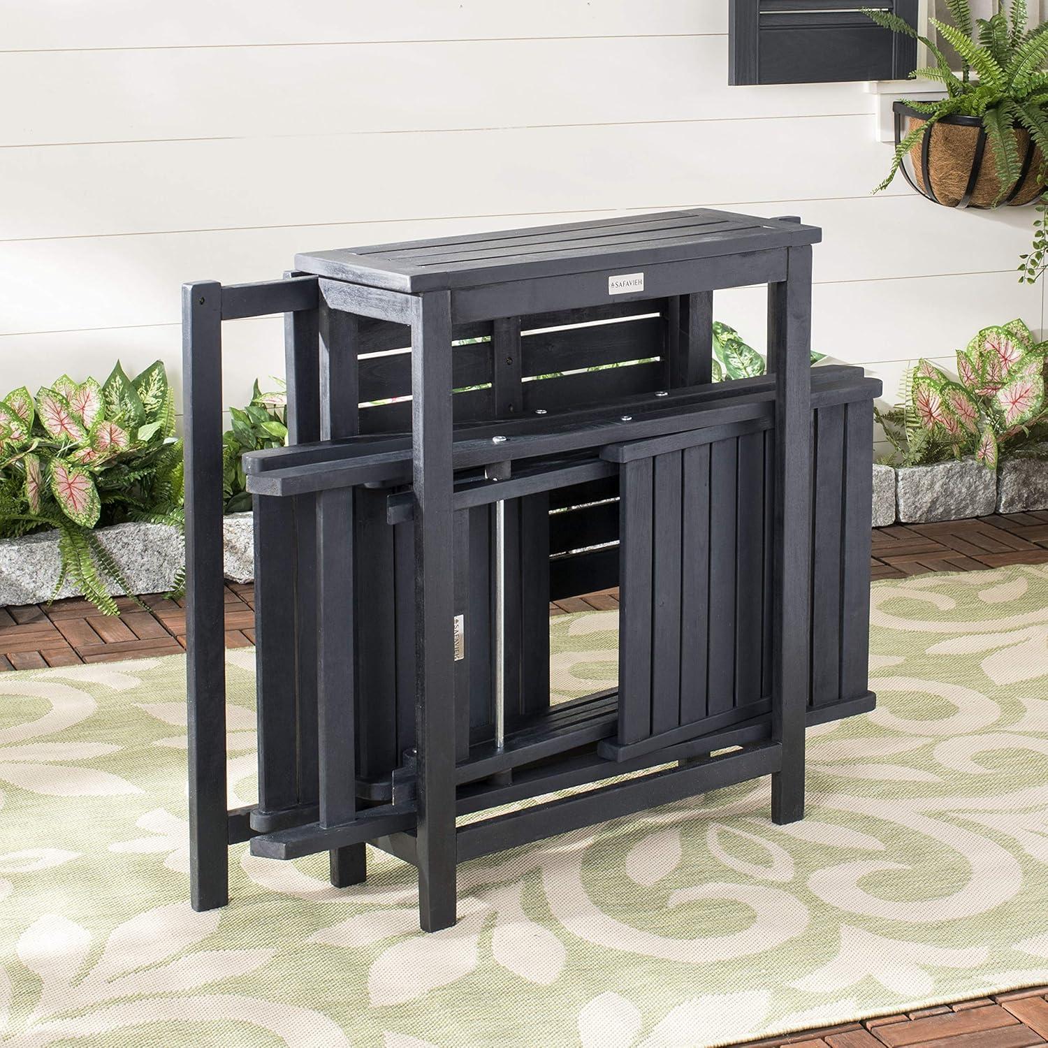 image:imageSAFAVIEH Outdoor Collection Gallo Ash Grey Acacia Wood 3Piece Balcony Bistro SetDark Slate Gray