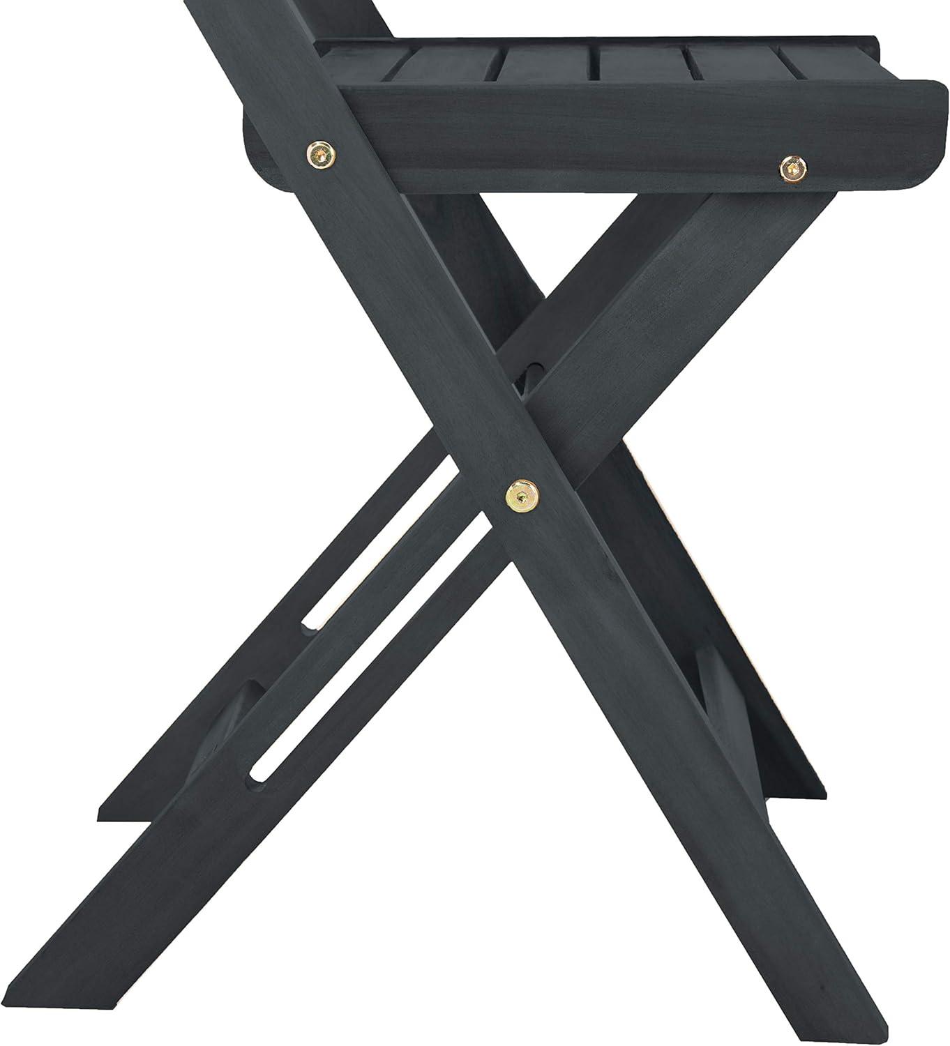 image:imageSAFAVIEH Outdoor Collection Gallo Ash Grey Acacia Wood 3Piece Balcony Bistro SetDark Slate Gray