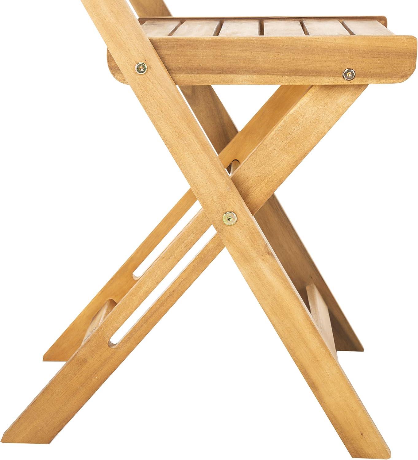 image:imageSAFAVIEH Outdoor Collection Gallo Ash Grey Acacia Wood 3Piece Balcony Bistro SetNatural