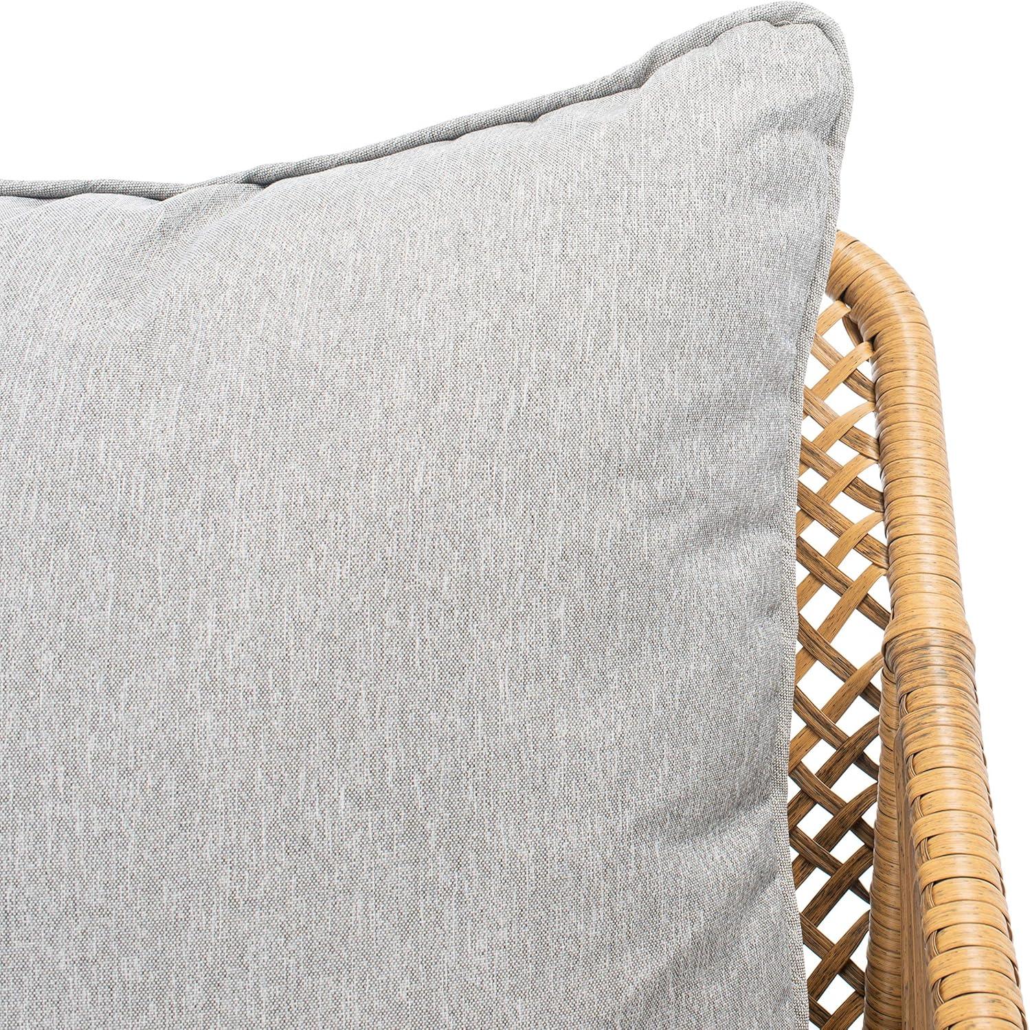 image:imageSAFAVIEH Outdoor Collection Lonra Natural RattanGrey Cushion 7Piece Patio Chaise Lounge Set PAT9019A2BXNatural Grey