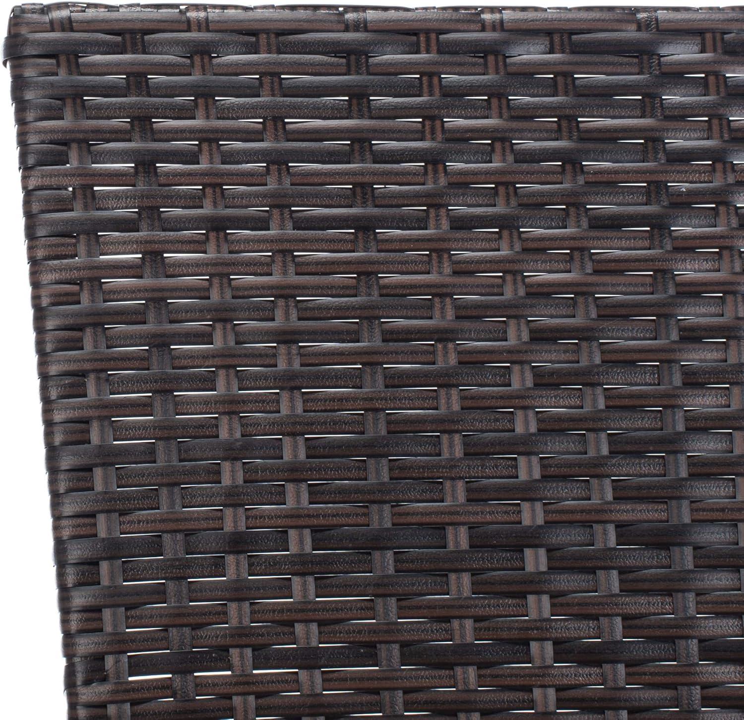 image:imageSAFAVIEH Outdoor Collection Moore Black RattanBeige Cushion 3Piece Patio Lounge Bistro Set with Table PAT9009ABrown Beige