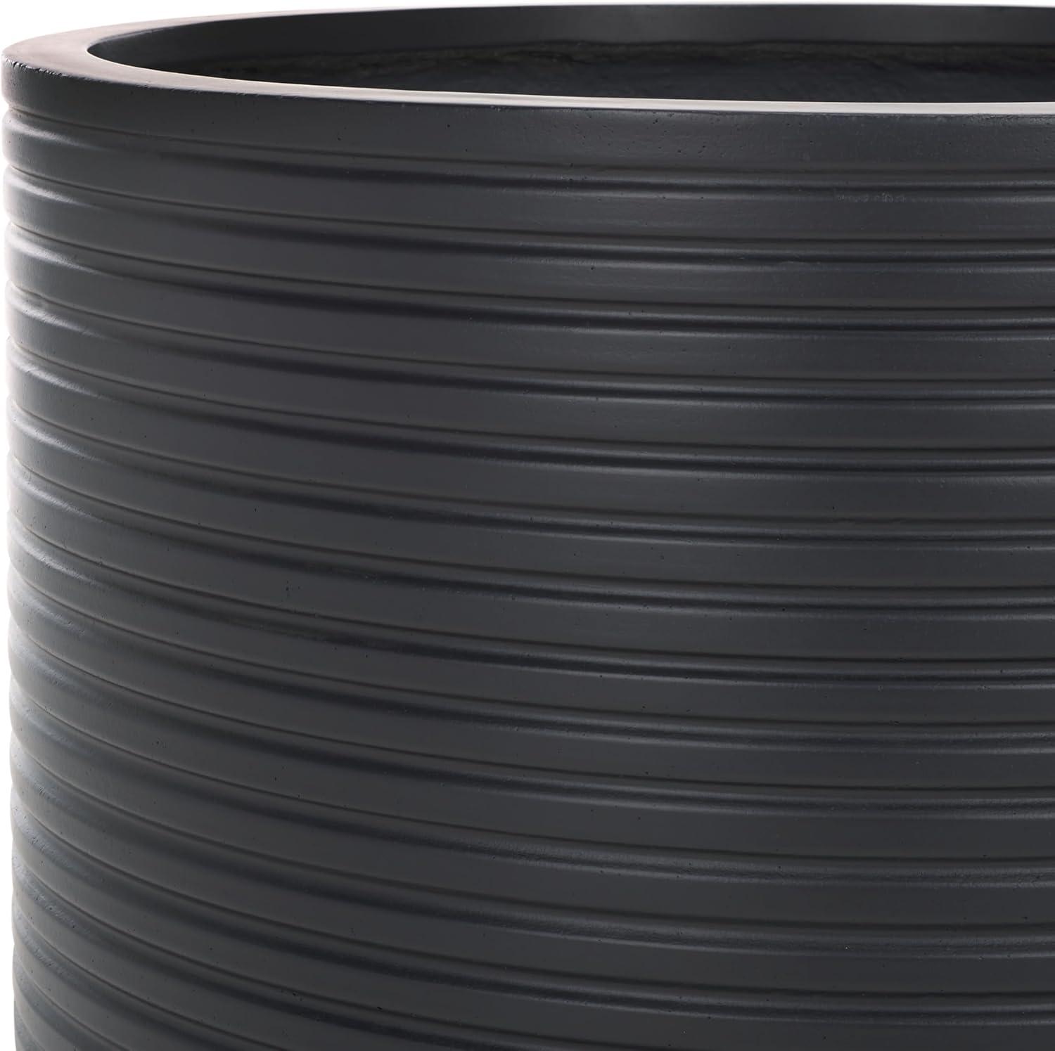 image:imageSAFAVIEH Outdoor Collection Nardo Beige Cement Ficonstone Planter PotBlack