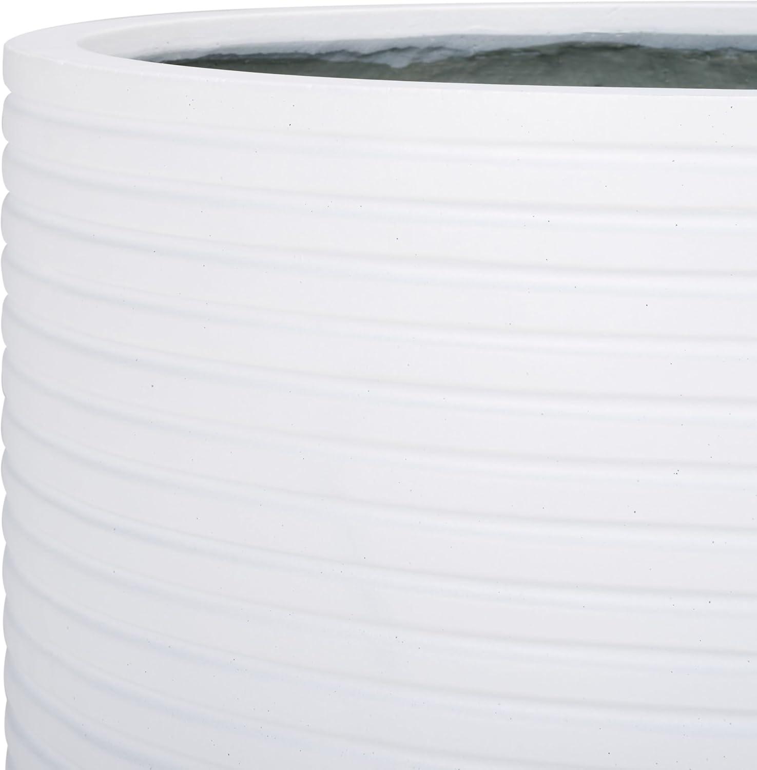 image:imageSAFAVIEH Outdoor Collection Nardo Beige Cement Ficonstone Planter PotWhite