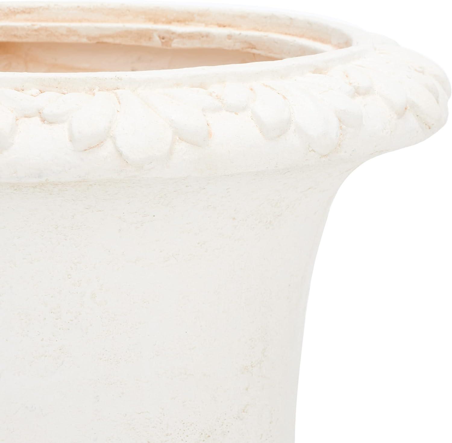 image:imageSAFAVIEH Outdoor Collection Paul Traditional Brown Planter Fully AssembledOff White
