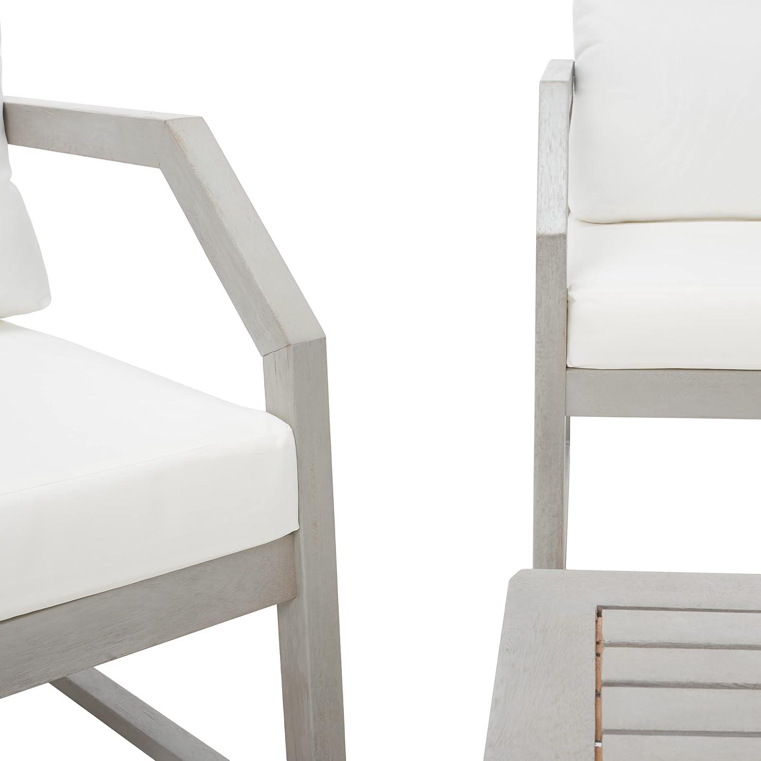 image:imageSAFAVIEH Outdoor DREN Natural Brown 4Piece Set Beige Seat Cushions IncludedGreyBeige