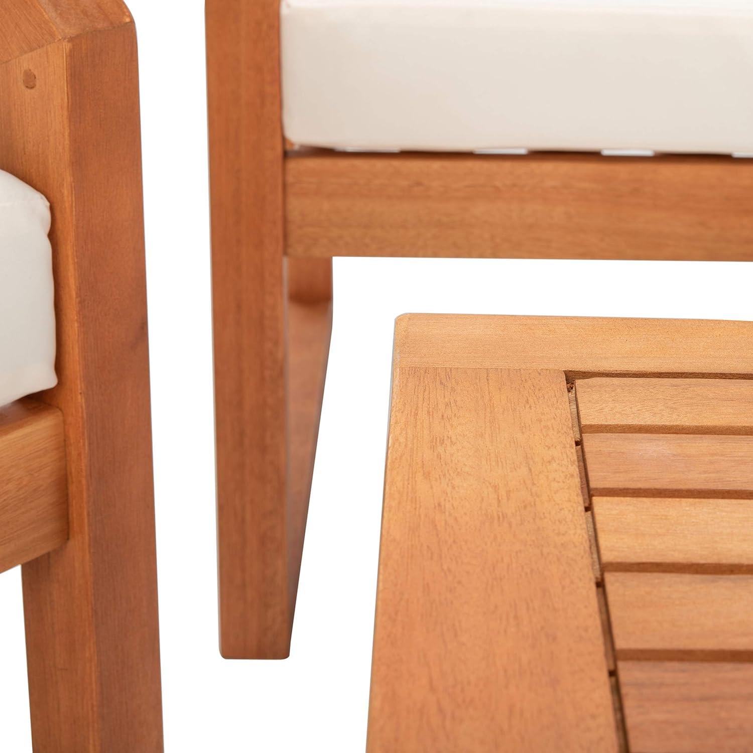 image:imageSAFAVIEH Outdoor DREN Natural Brown 4Piece Set Beige Seat Cushions IncludedNaturalBeige