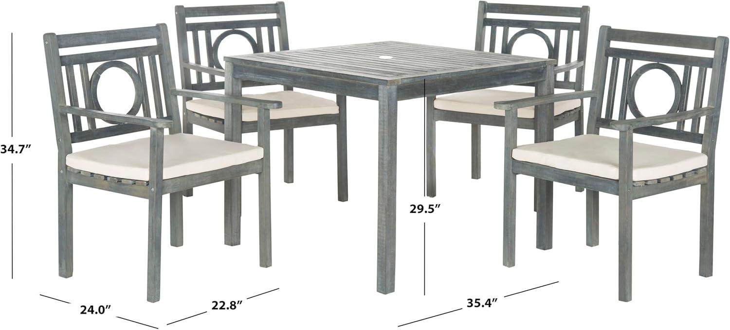 image:imageSAFAVIEH Outdoor Living Collection Montclair 5Piece Dining SetAsh Grey Beige