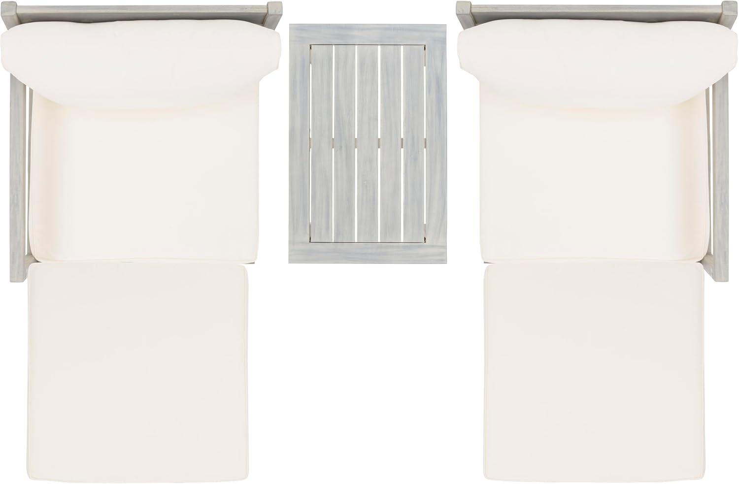 image:imageSAFAVIEH PAT6759B Collection Pratia Natural and Navy 5Piece Outdoor Patio SetAsh GreyBeige