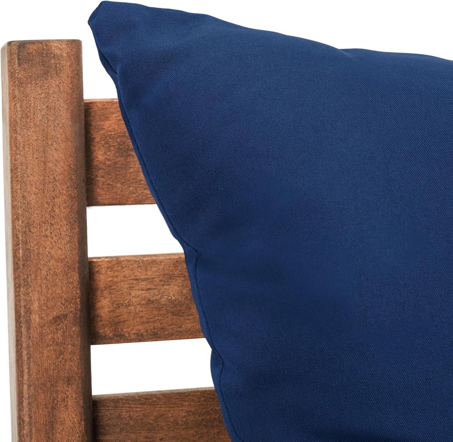 image:imageSAFAVIEH PAT7051A Collection Reid Grey Wash 4Piece Outdoor Patio SetNaturalNavy
