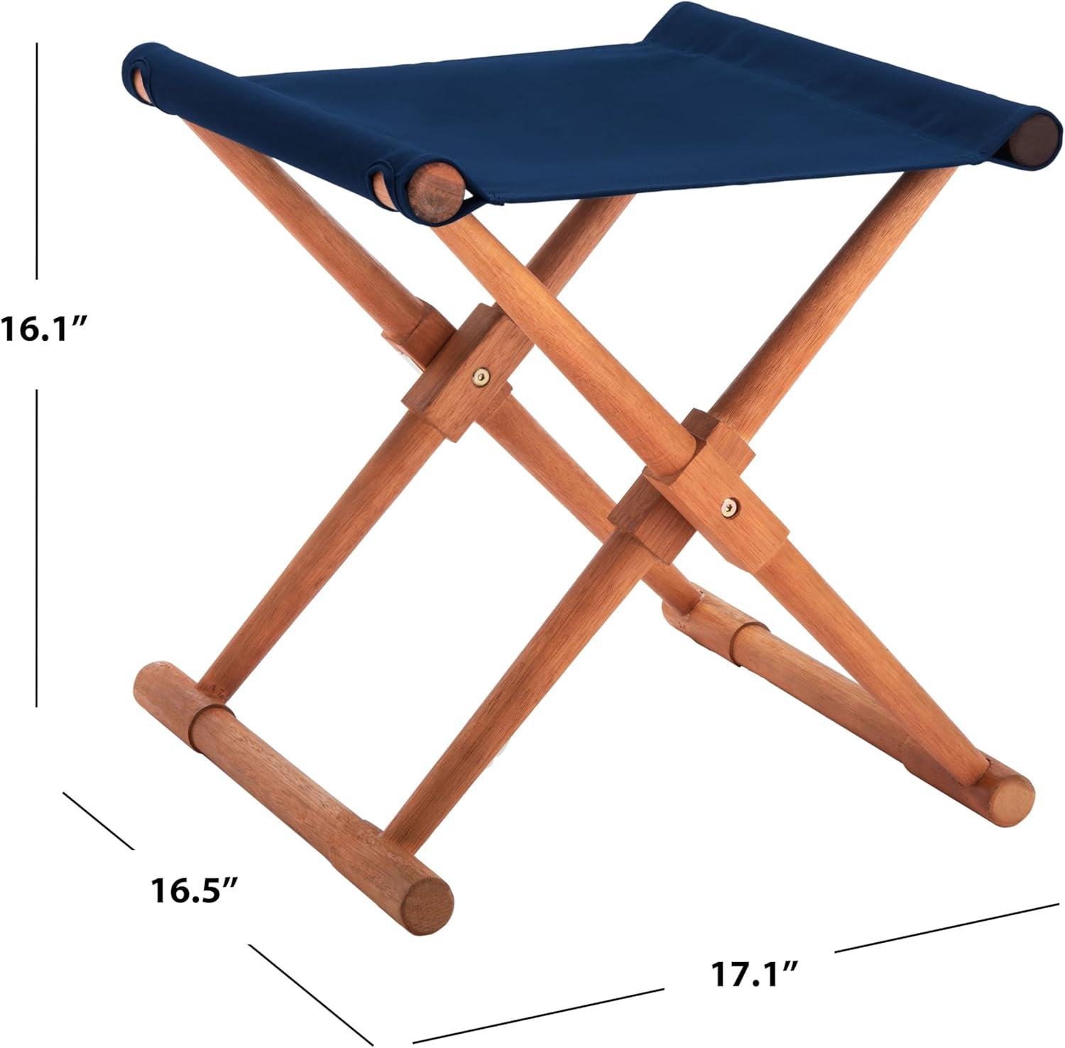 image:imageSAFAVIEH PAT7051A Collection Reid Grey Wash 4Piece Outdoor Patio SetNaturalNavy