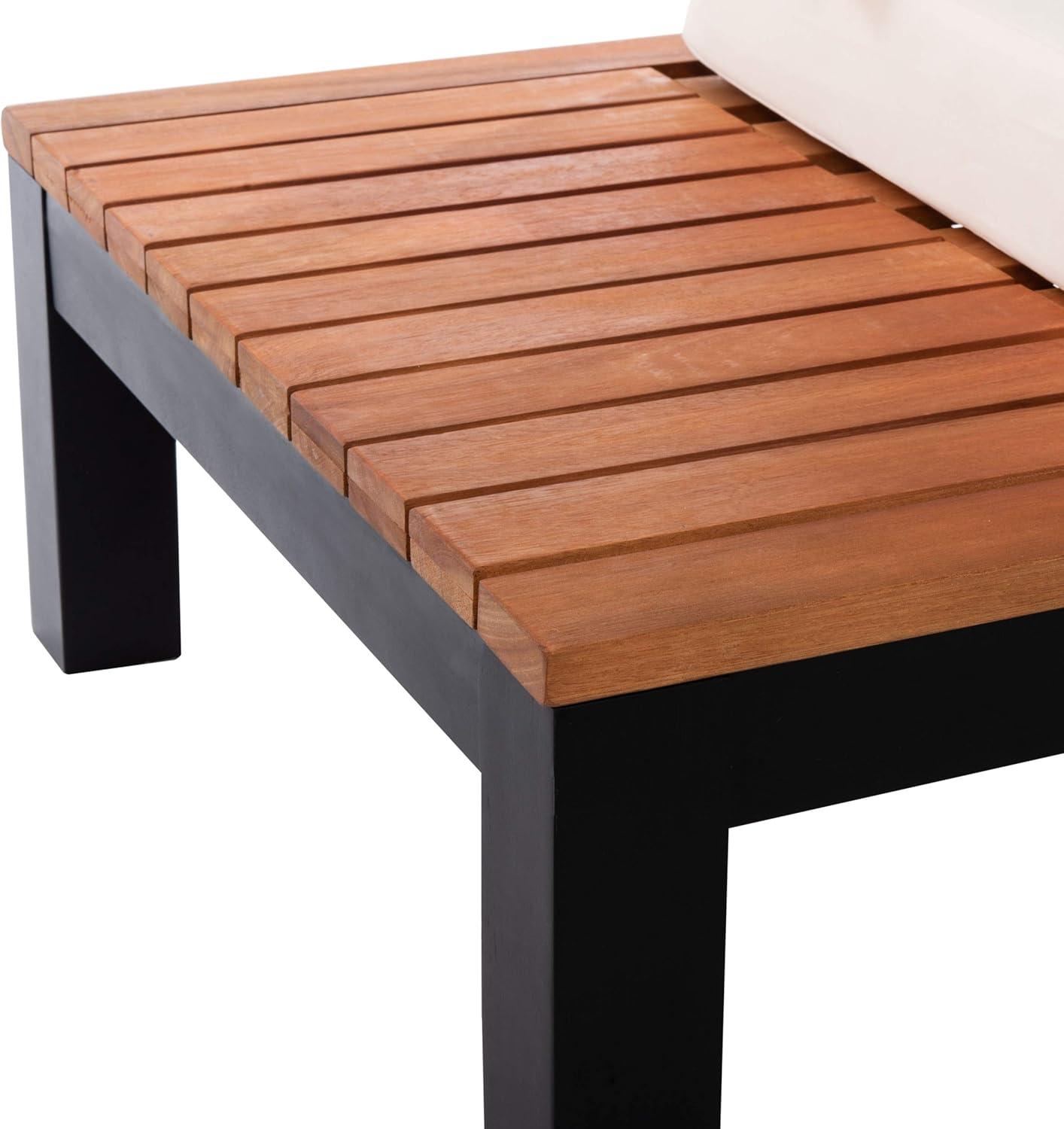 image:imageSAFAVIEH PAT7056A3BX Collection Fristal Teak 3Piece Outdoor Patio SetNatural Beige Solid Pillow