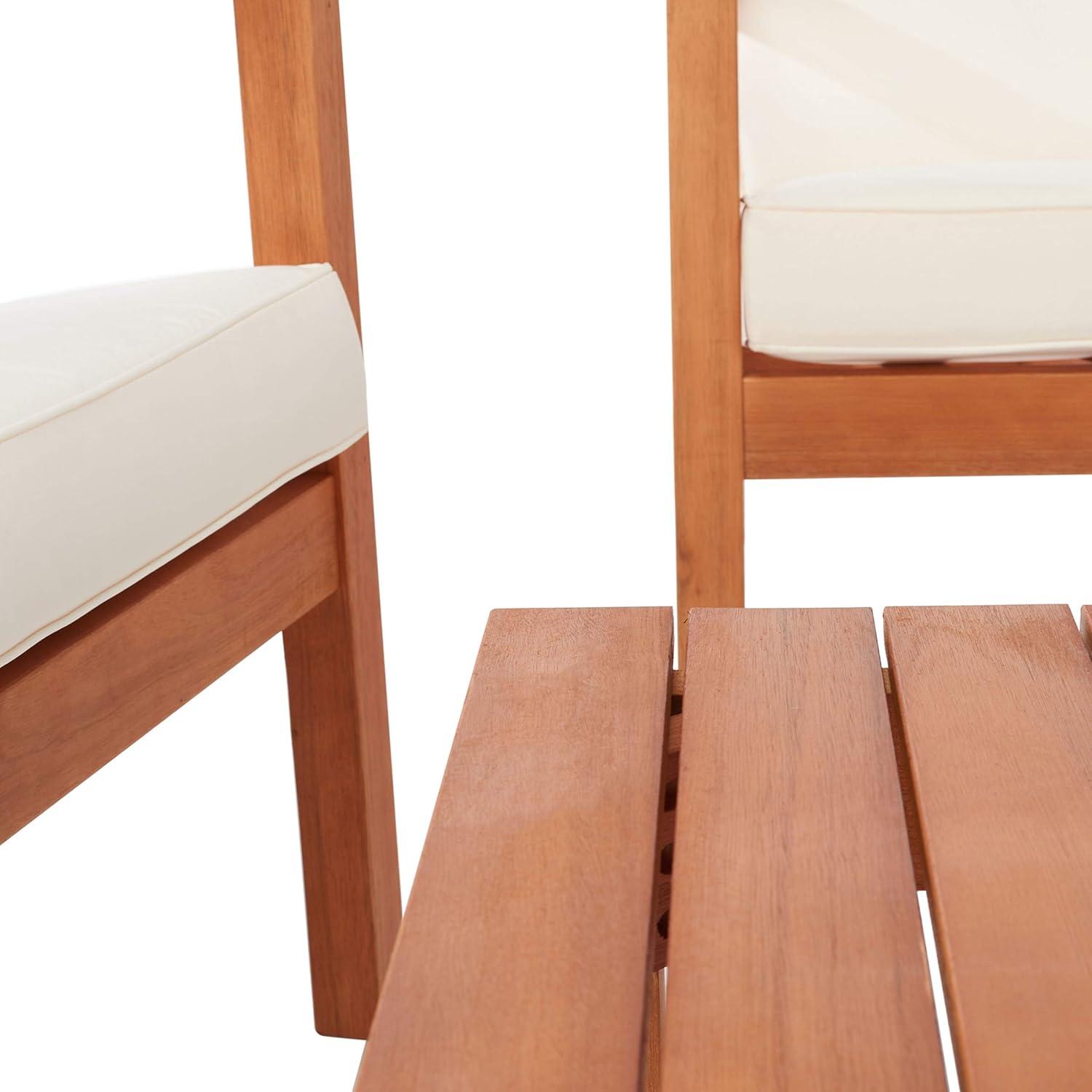 image:imageSAFAVIEH PAT7068A Outdoor Larence Brown 4Piece Seat Cushions Included Patio SetNaturalBeige