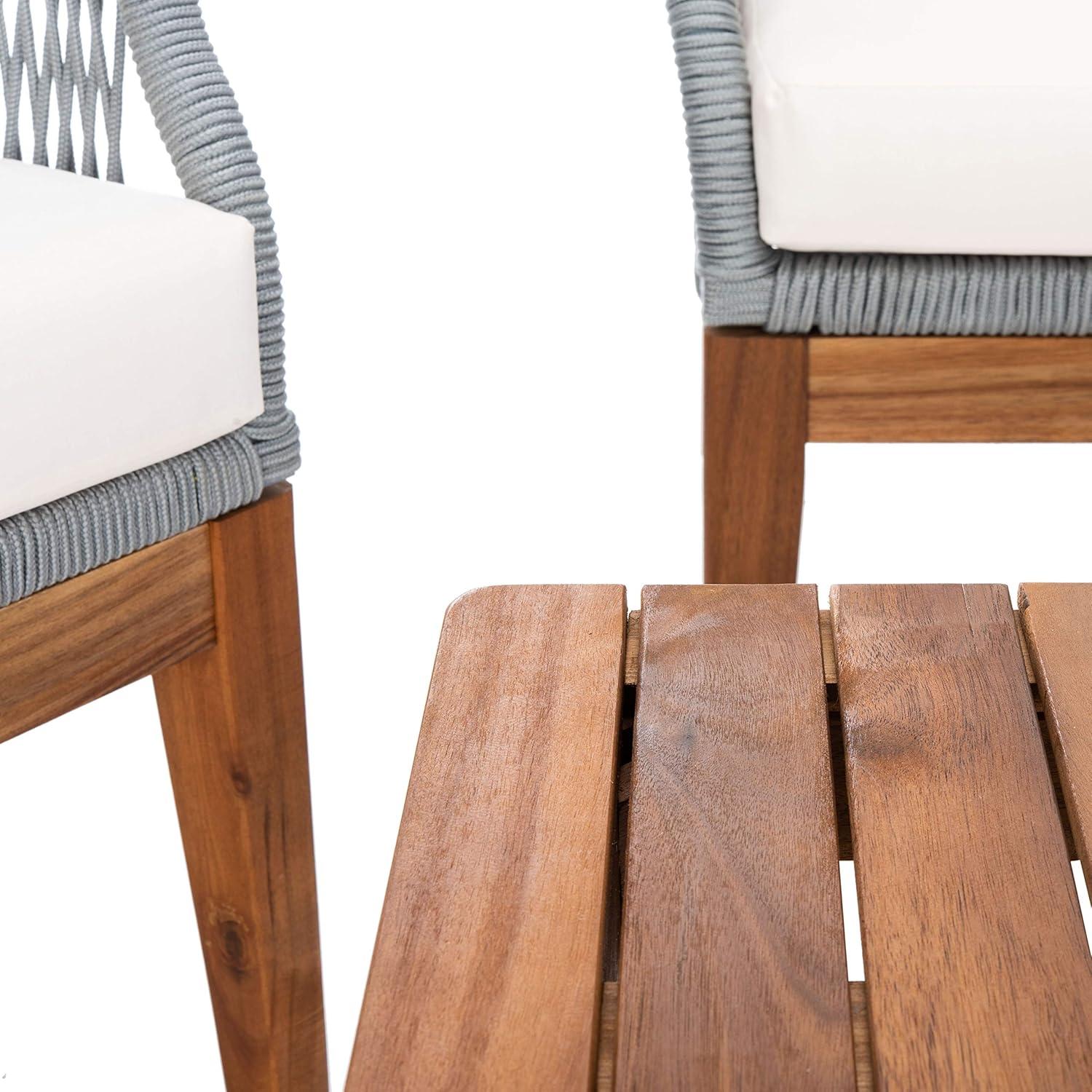image:imageSAFAVIEH PAT7075A2BX Outdoor Winslo Rope 4Piece Seat Cushions and Pillows Included Patio SetGreyBeige