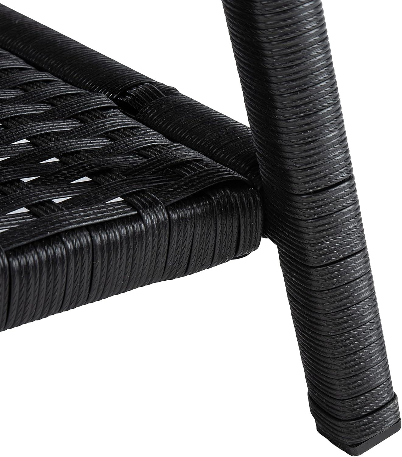 image:imageSAFAVIEH PAT7505A Collection Aboka Black and Beige 4Piece Outdoor Living Patio SetBlackBeige
