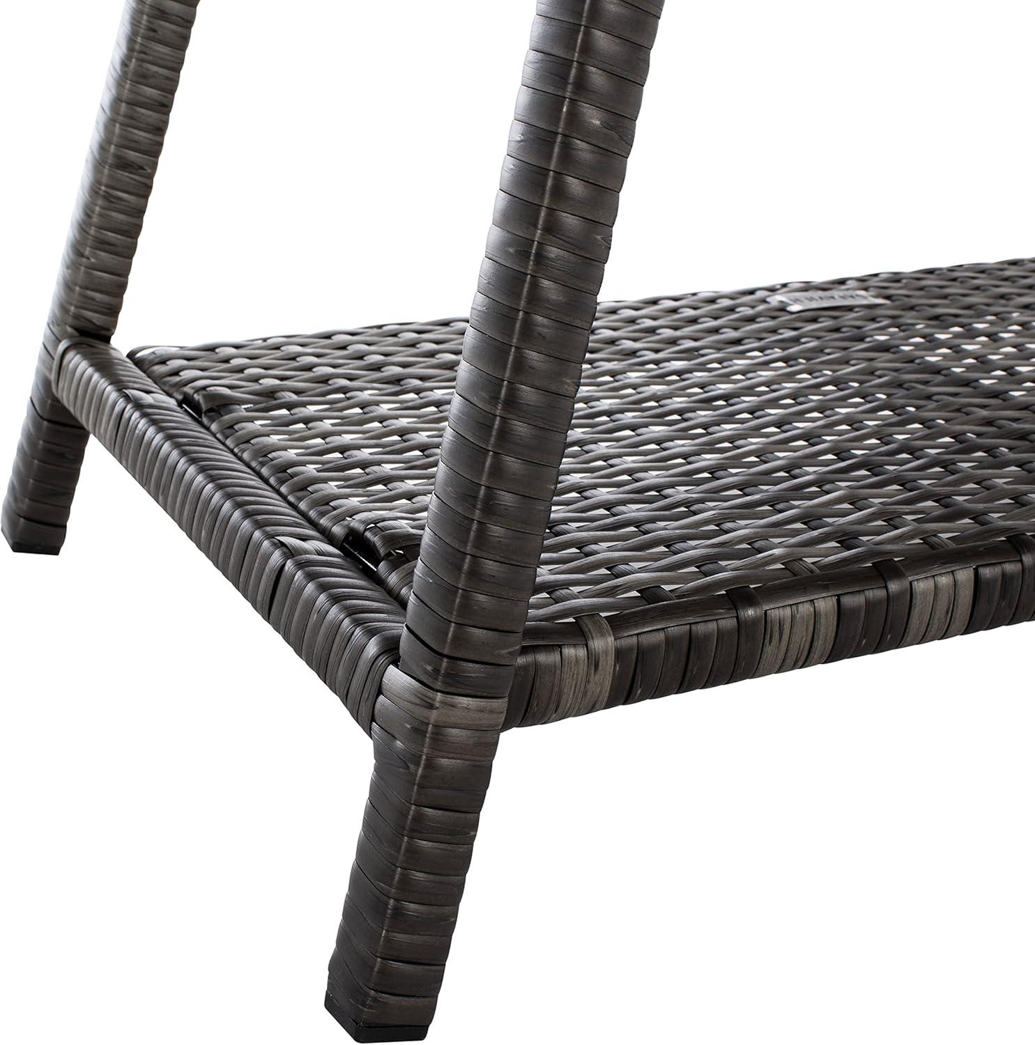 image:imageSAFAVIEH PAT7505A Collection Aboka Black and Beige 4Piece Outdoor Living Patio SetGrey BrownWhite