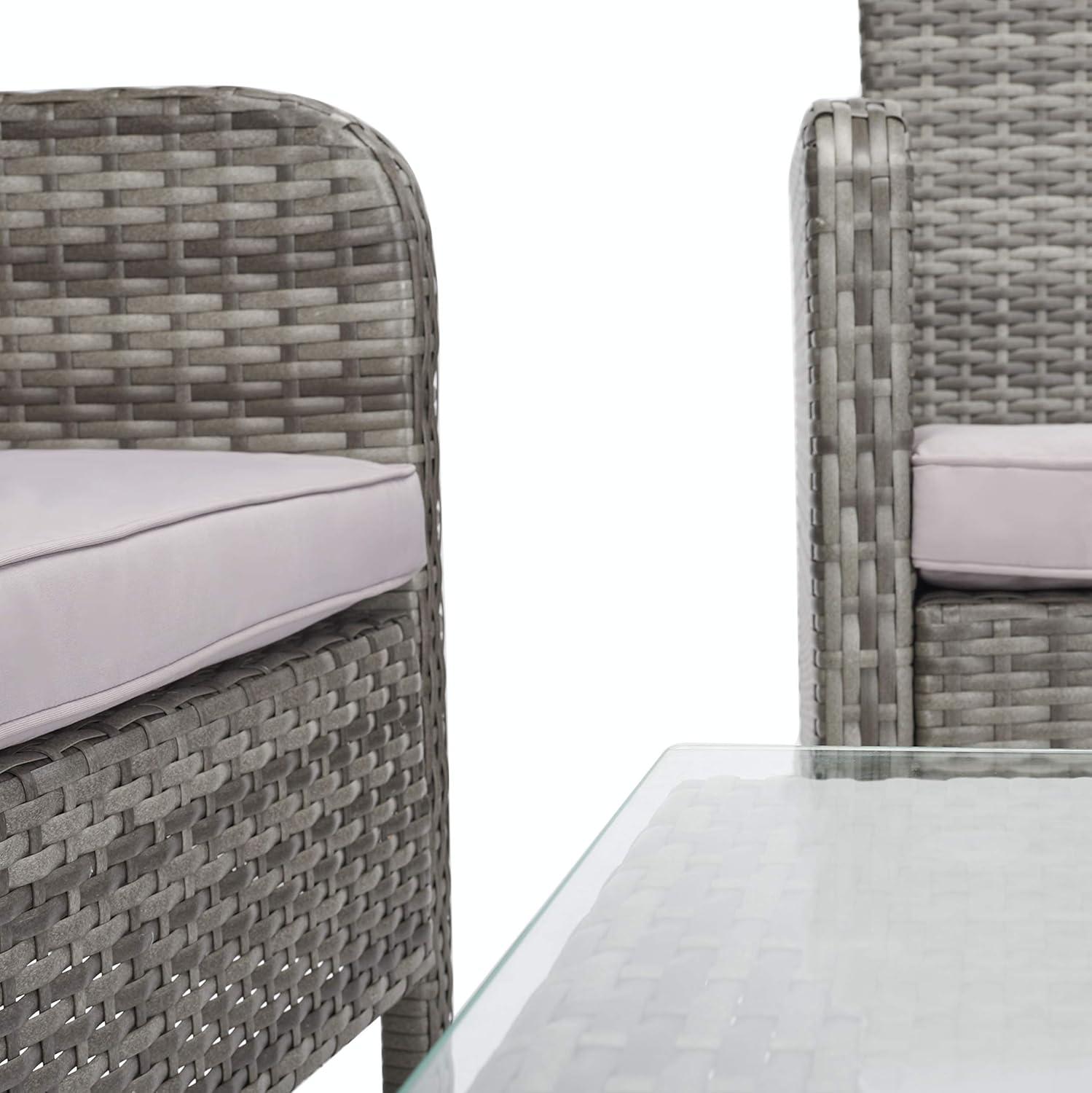image:imageSAFAVIEH PAT7505A Collection Aboka Black and Beige 4Piece Outdoor Living Patio SetGreyGrey