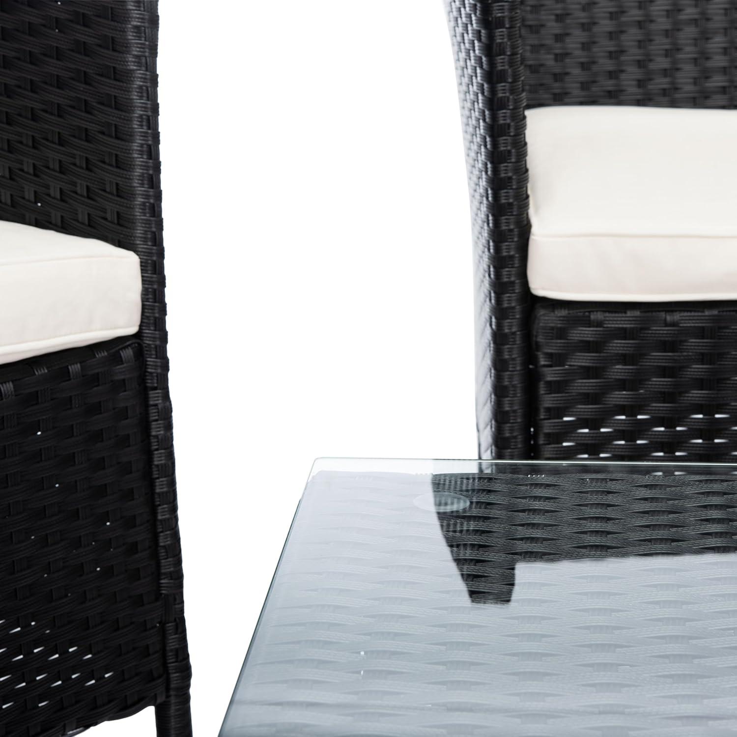 image:imageSAFAVIEH PAT7506B Collection Bandele Grey 4Piece Outdoor Living Patio SetBlack Beige