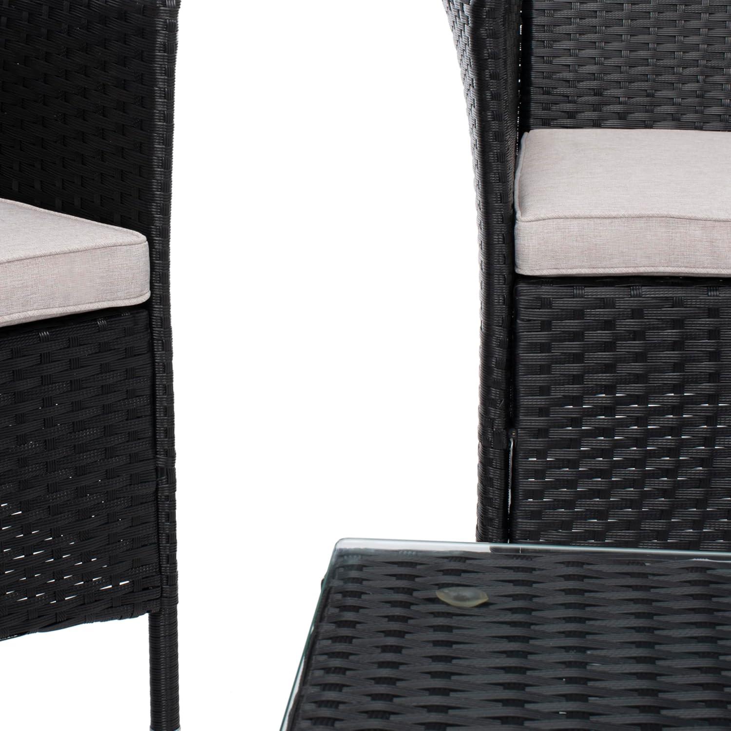image:imageSAFAVIEH PAT7506B Collection Bandele Grey 4Piece Outdoor Living Patio SetBlackLight Grey