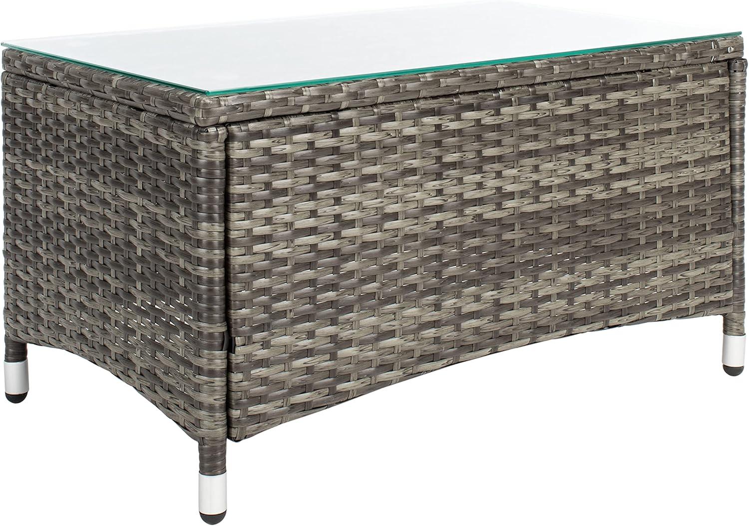 image:imageSAFAVIEH PAT7506B Collection Bandele Grey 4Piece Outdoor Living Patio SetGrey Brown White