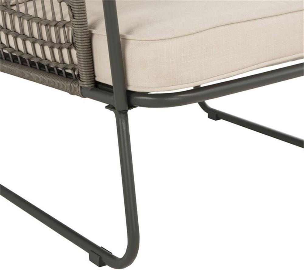image:imageSAFAVIEH PAT9003A Collection Benjin Grey 4 Piece Living Outdoor SetBrown Beige