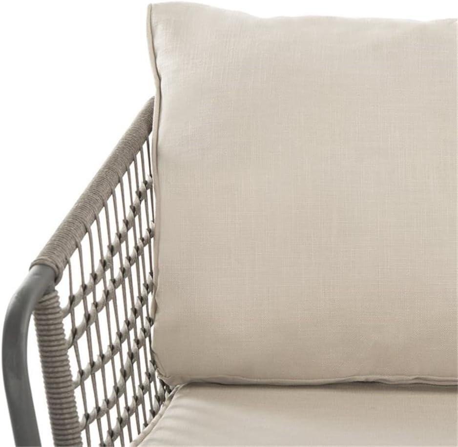 image:imageSAFAVIEH PAT9003A Collection Benjin Grey 4 Piece Living Outdoor SetBrown Beige