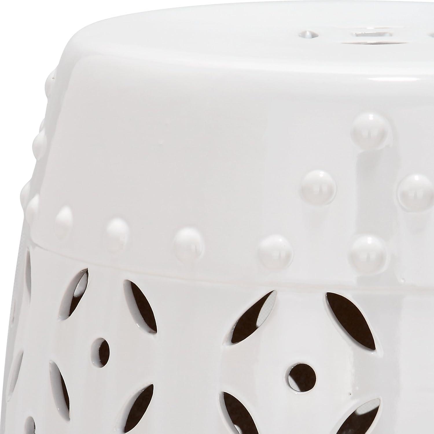 image:imageSafavieh Castle Gardens Collection Lattice Coin White Ceramic Garden StoolWhite