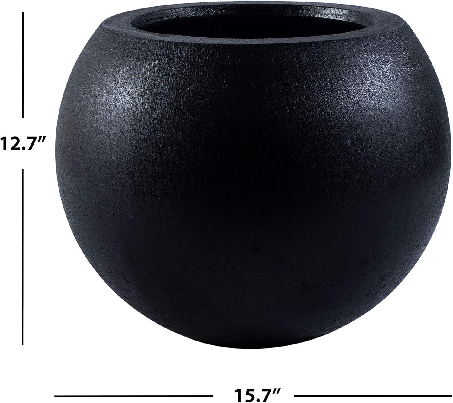 image:imageSafavieh Outdoor Collection Gerand Black Concrete Planter Fully AssembledBlack