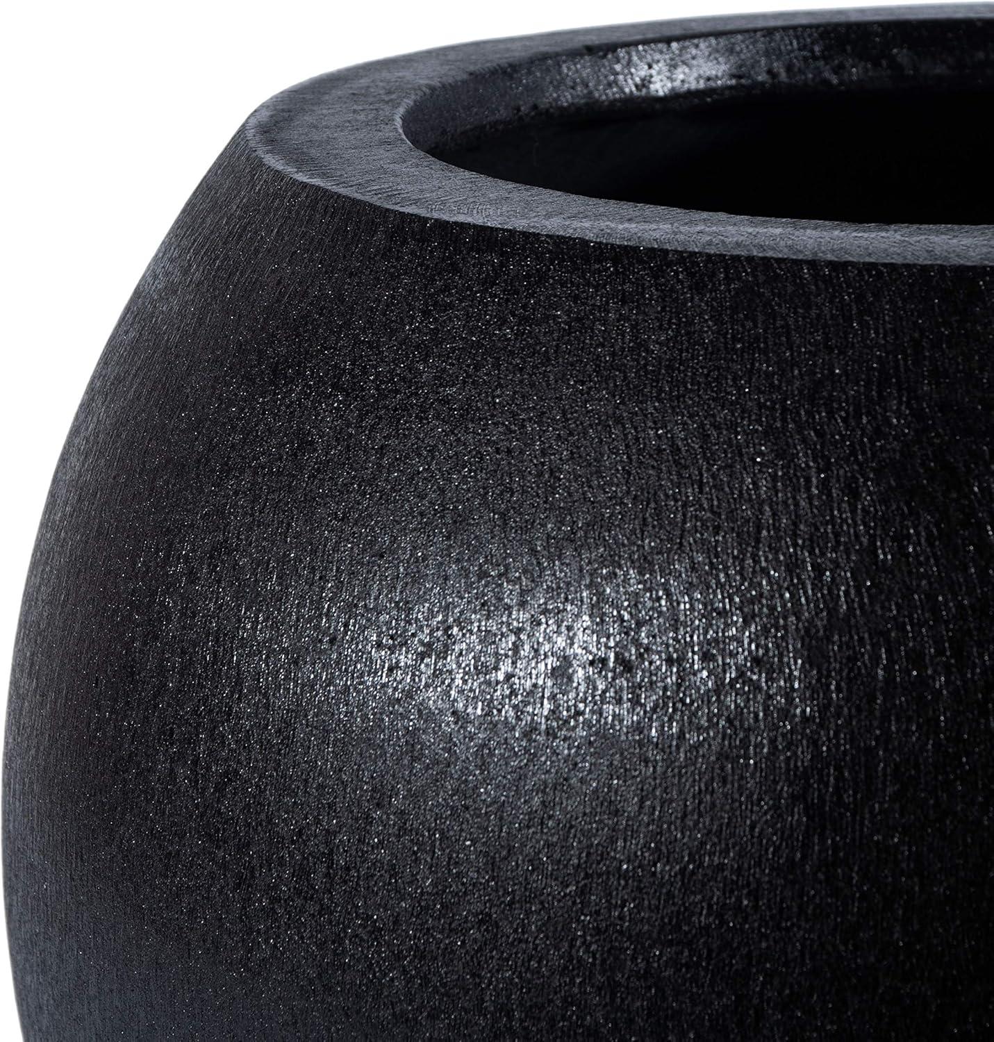 image:imageSafavieh Outdoor Collection Gerand Black Concrete Planter Fully AssembledBlack