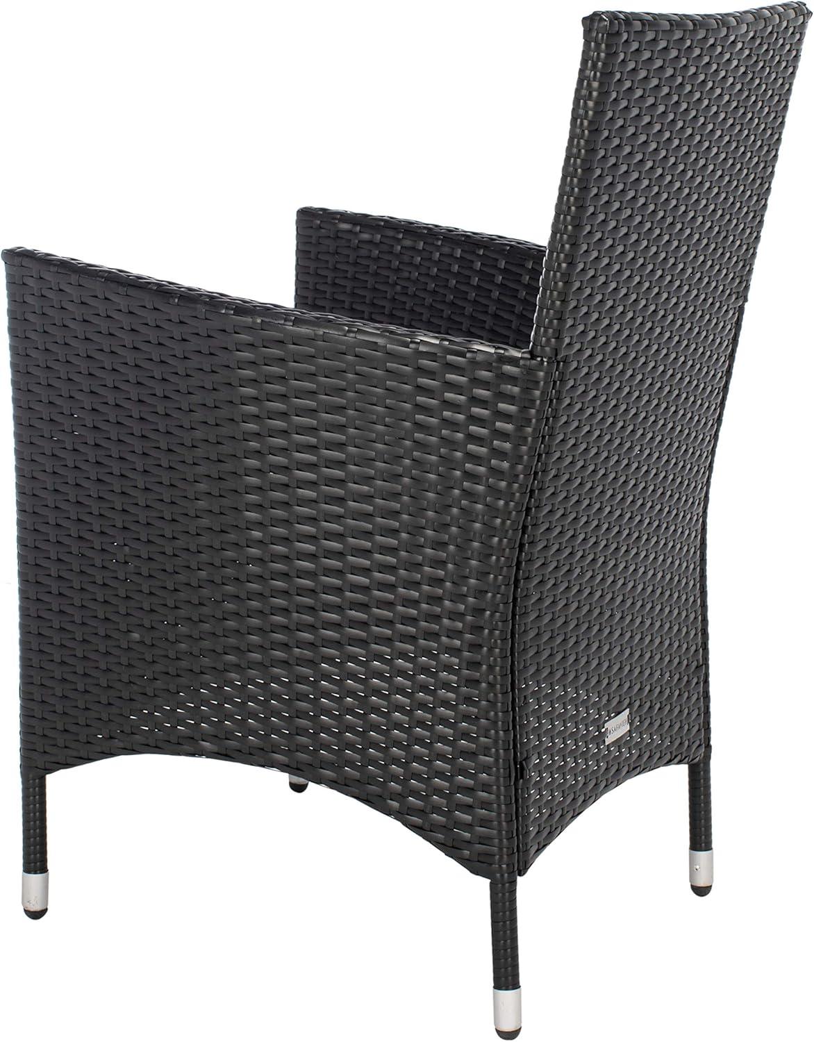 image:imageSafavieh Outdoor Collection Hailee Black Wicker and White Cushion 9Piece Dining SetBlack White