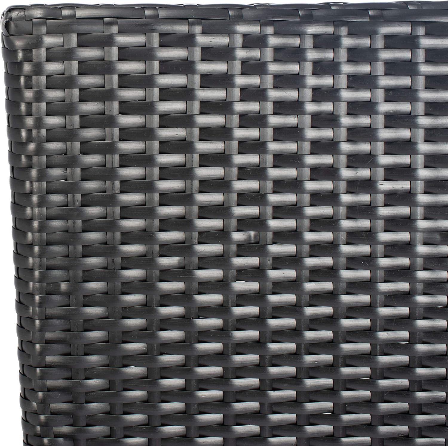 image:imageSafavieh Outdoor Collection Hailee Black Wicker and White Cushion 9Piece Dining SetBlack White