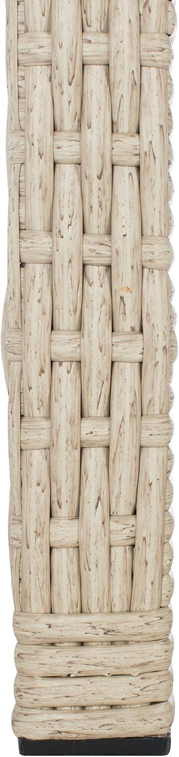 image:imageSafavieh Outdoor Collection Reslor Wicker Cushion 4Piece Living Set PAT7713D NaturalWhiteGrey White