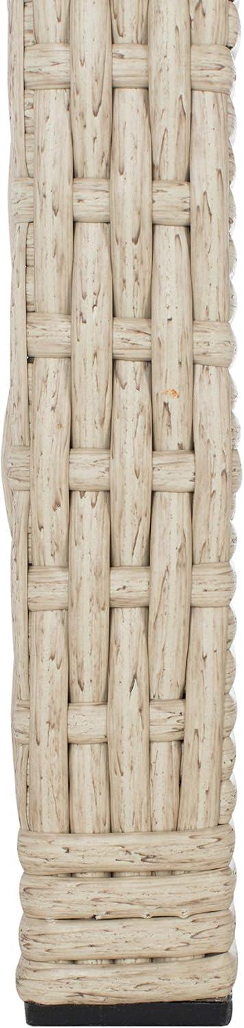 image:imageSafavieh Outdoor Collection Reslor Wicker Cushion 4Piece Living Set PAT7713D NaturalWhiteGrey White