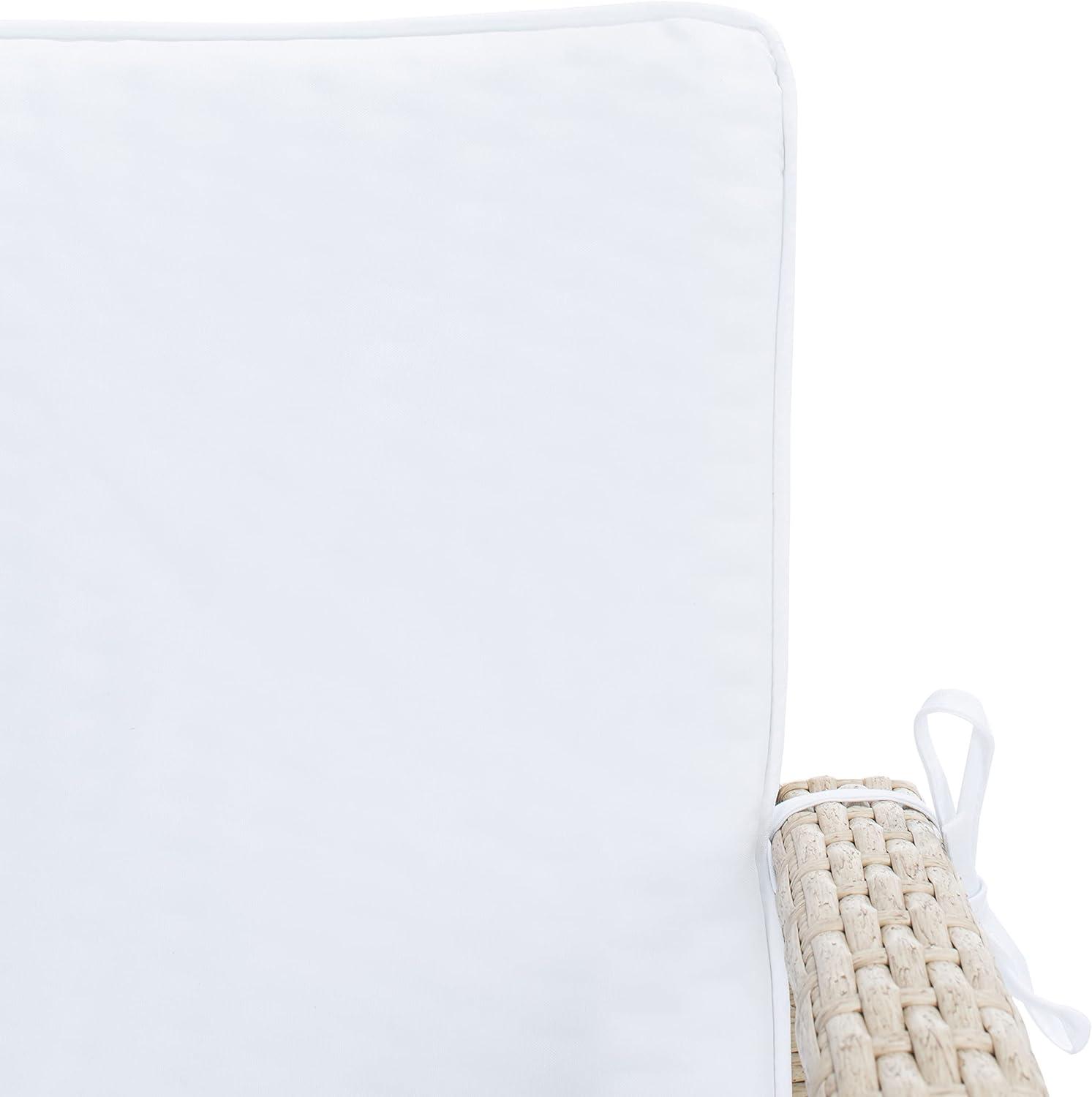 image:imageSafavieh Outdoor Collection Reslor Wicker Cushion 4Piece Living Set PAT7713D NaturalWhiteGrey White