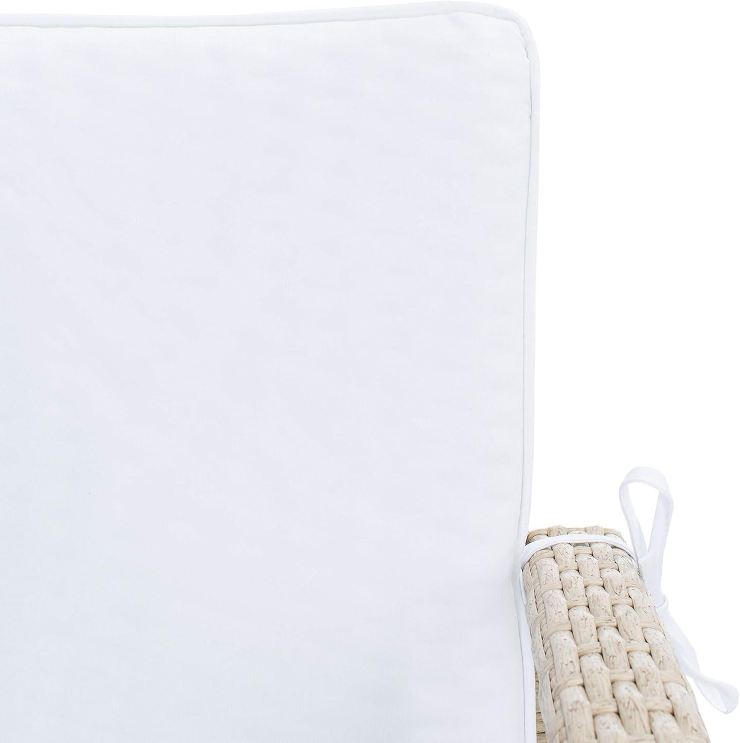 image:imageSafavieh Outdoor Collection Reslor Wicker Cushion 4Piece Living Set PAT7713D NaturalWhiteGrey White