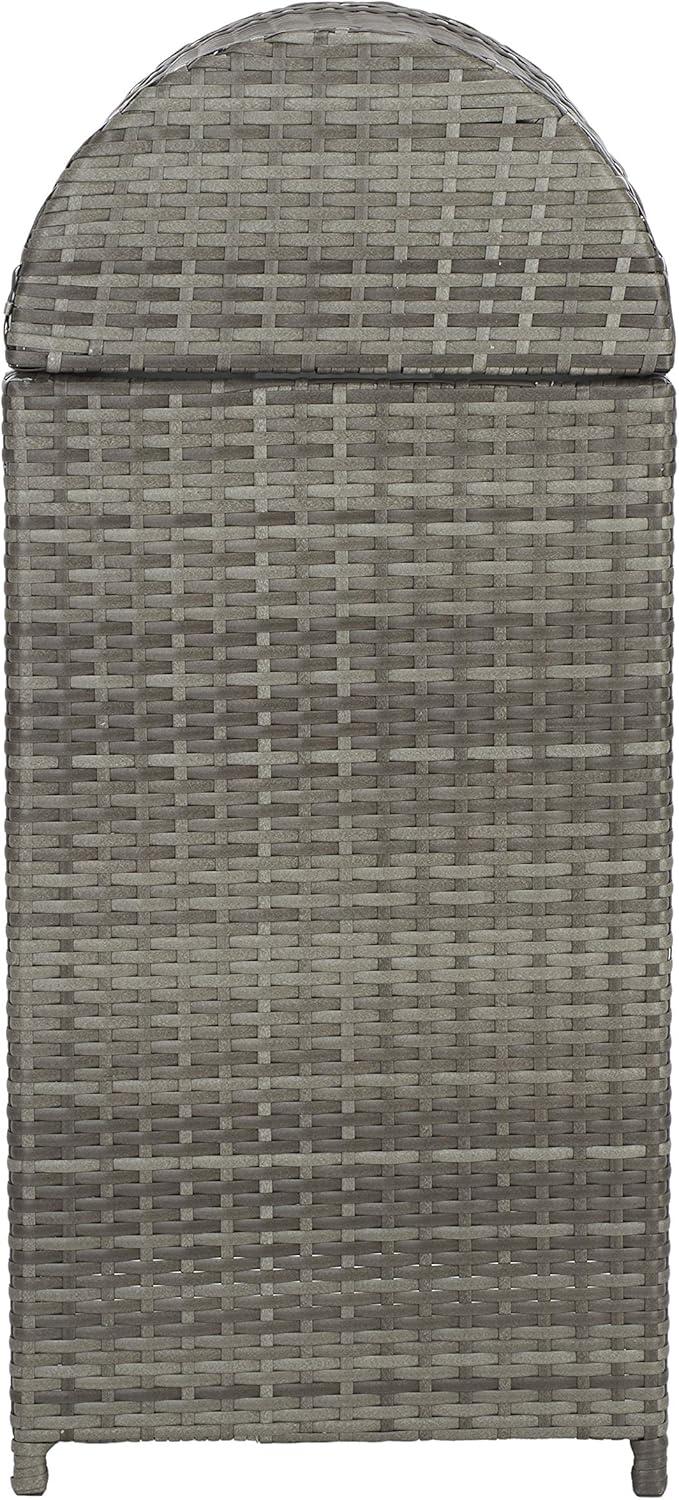 image:imageSafavieh Outdoor Collection Serapis Grey Wicker Trash BinGray