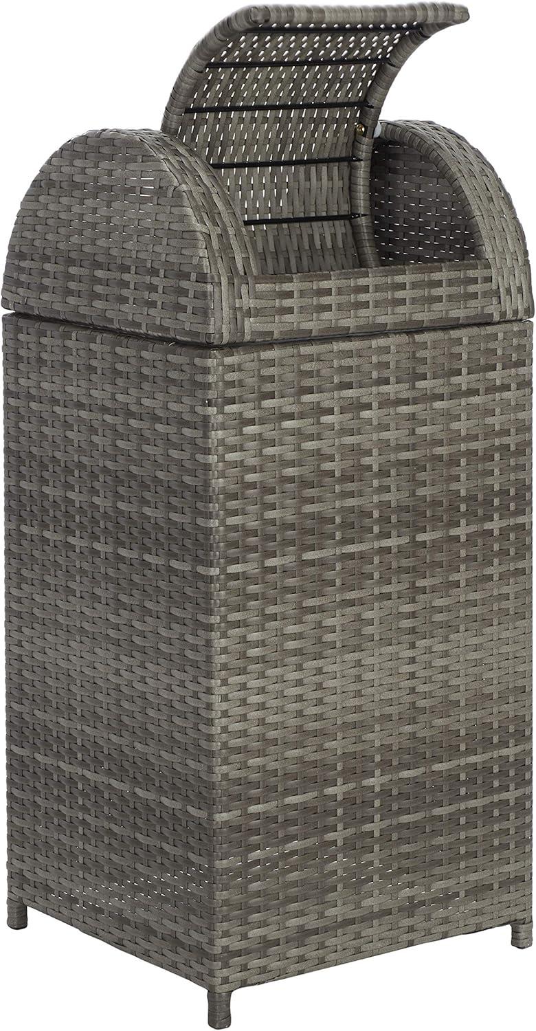 image:imageSafavieh Outdoor Collection Serapis Grey Wicker Trash BinGray