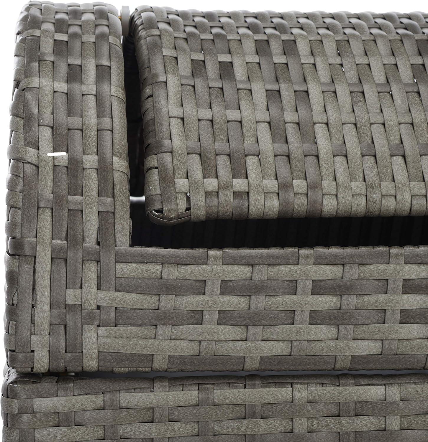 image:imageSafavieh Outdoor Collection Serapis Grey Wicker Trash BinGray